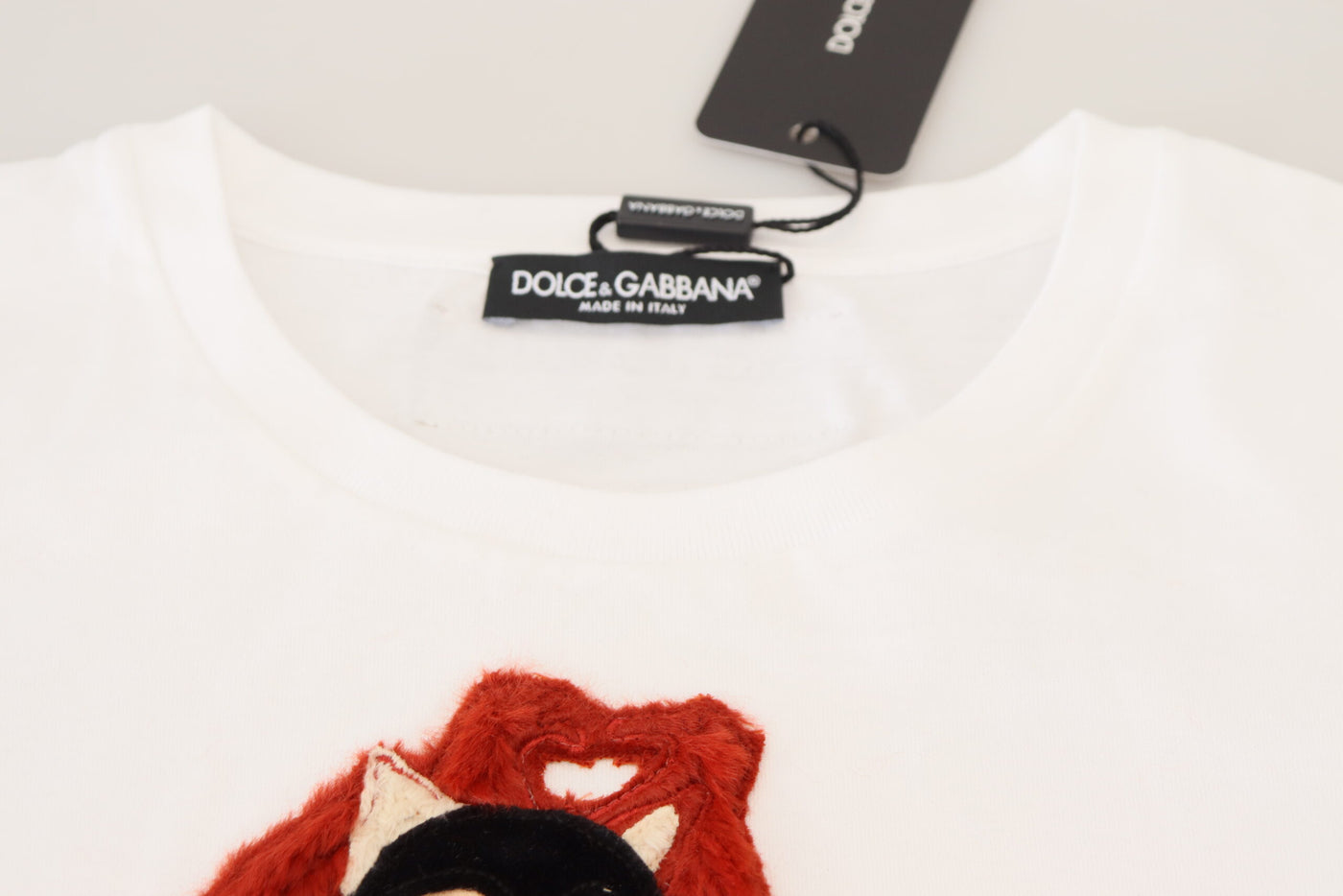 Dolce &amp; Gabbana T-shirt Top Wit Gestructureerd Korte Mouw