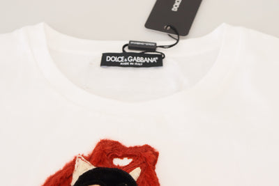 Dolce &amp; Gabbana T-shirt Top Wit Gestructureerd Korte Mouw
