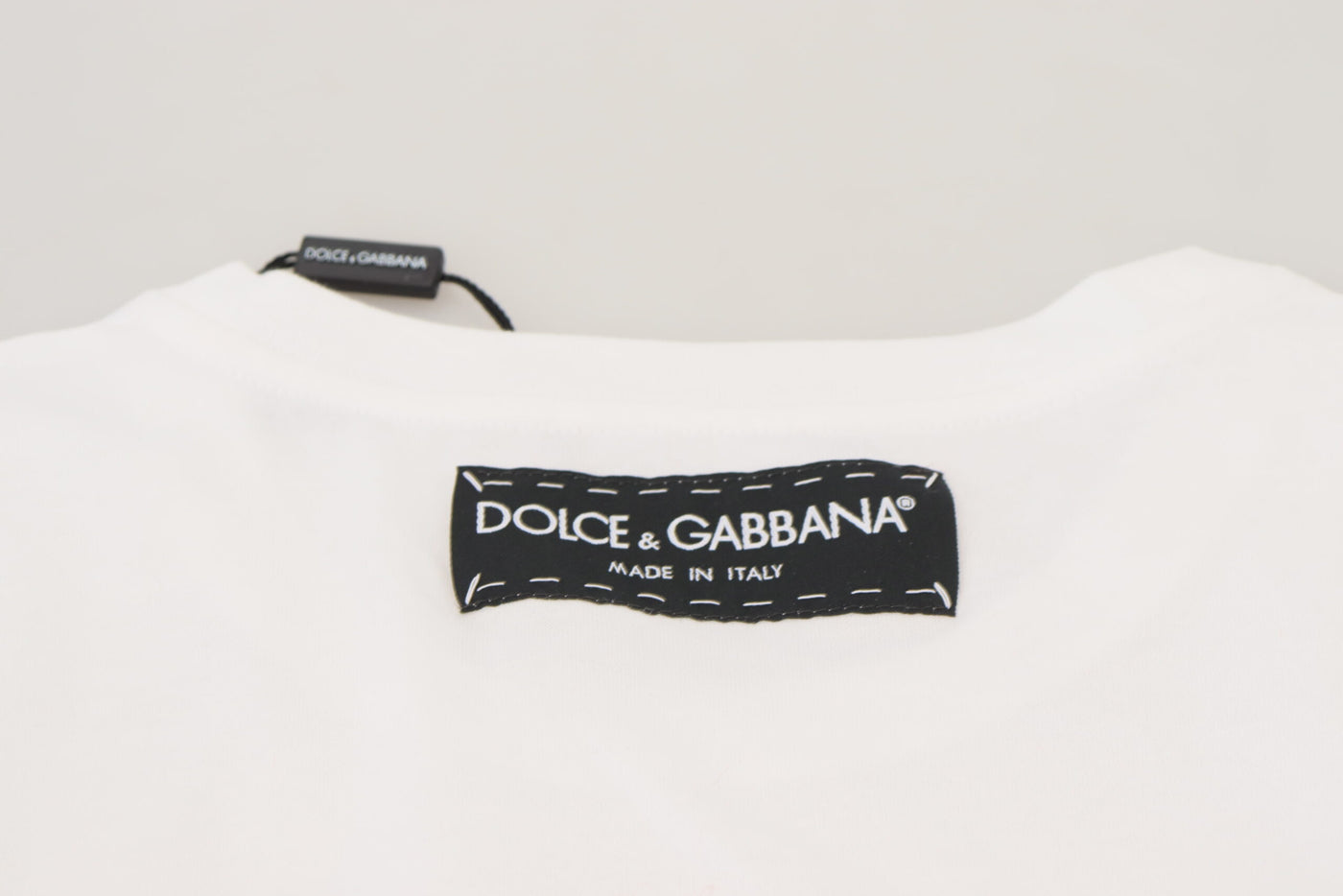 Dolce &amp; Gabbana T-shirt Top Wit Gestructureerd Korte Mouw