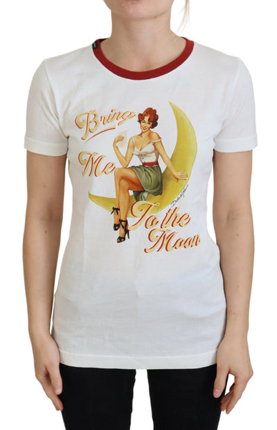 Dolce &amp; Gabbana Witte Geprinte Trui met Korte Mouwen