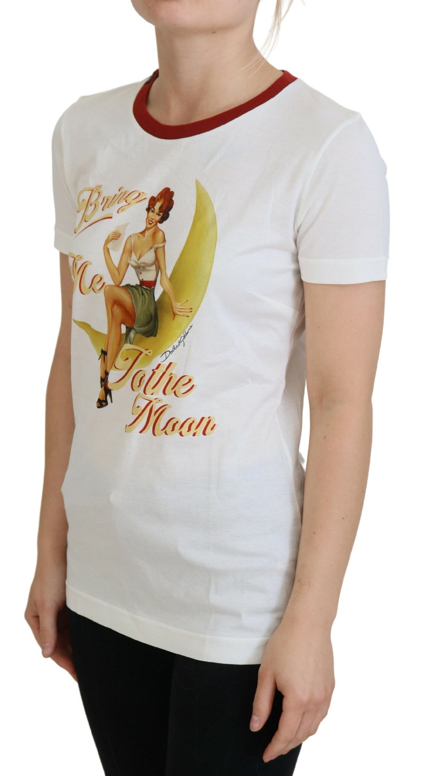 Dolce &amp; Gabbana Witte Geprinte Trui met Korte Mouwen