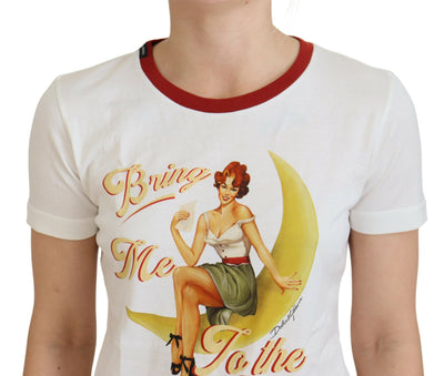 Dolce &amp; Gabbana Witte Geprinte Trui met Korte Mouwen