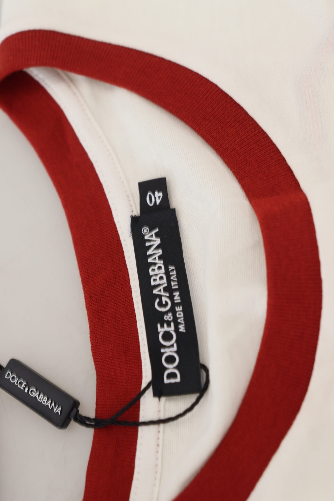 Dolce &amp; Gabbana Witte Geprinte Trui met Korte Mouwen