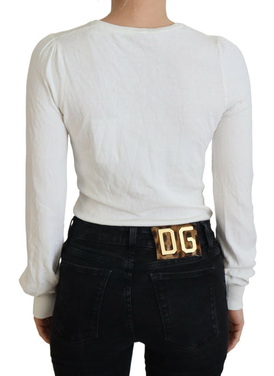 Patrizia Pepe Ivoor V-hals Lange Mouwen Dames Blouse Top