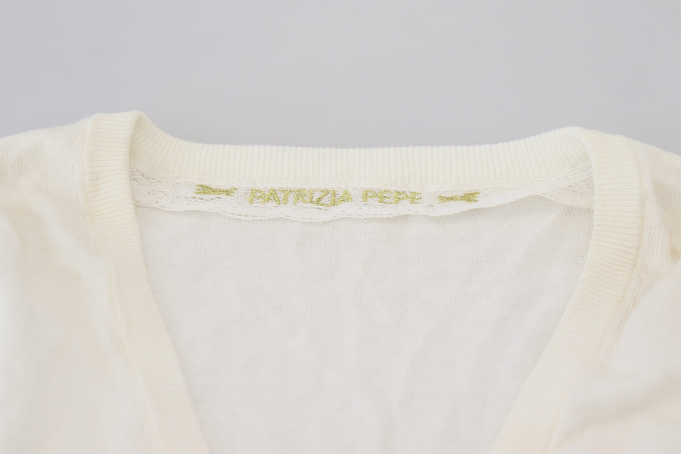Patrizia Pepe Ivoor V-hals Lange Mouwen Dames Blouse Top
