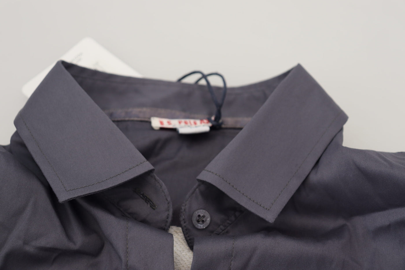 Haut gris à manches longues et col imprimé US POLO ASSN.