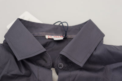 Haut gris à manches longues et col imprimé US POLO ASSN.