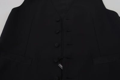 Dolce &amp; Gabbana Zwart Virgin Wool Vest Formeel Vest