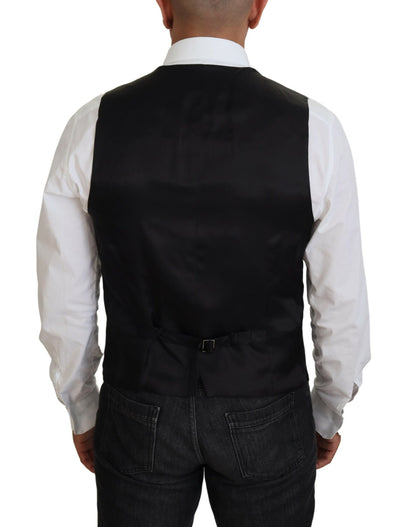 Dolce &amp; Gabbana Zwart Virgin Wool Vest Formeel Vest