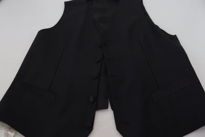 Dolce &amp; Gabbana Zwart Virgin Wool Vest Formeel Vest