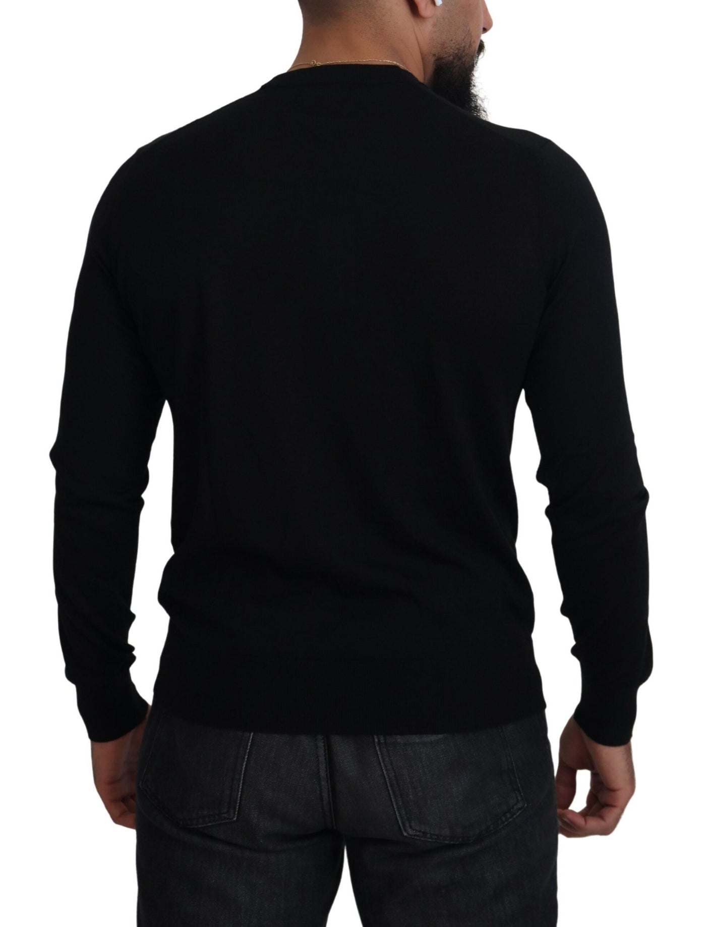 Pull cardigan boutonné en cachemire noir Dolce &amp; Gabbana