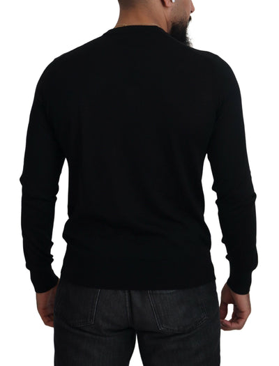 Pull cardigan boutonné en cachemire noir Dolce &amp; Gabbana