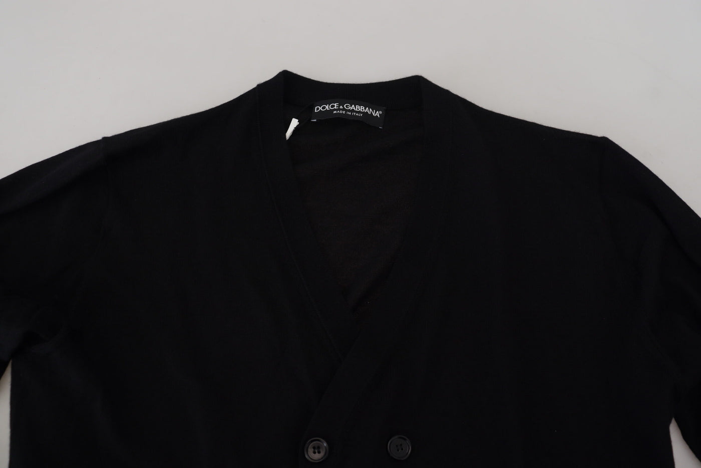 Pull cardigan boutonné en cachemire noir Dolce &amp; Gabbana