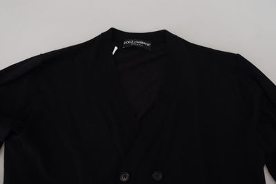 Pull cardigan boutonné en cachemire noir Dolce &amp; Gabbana