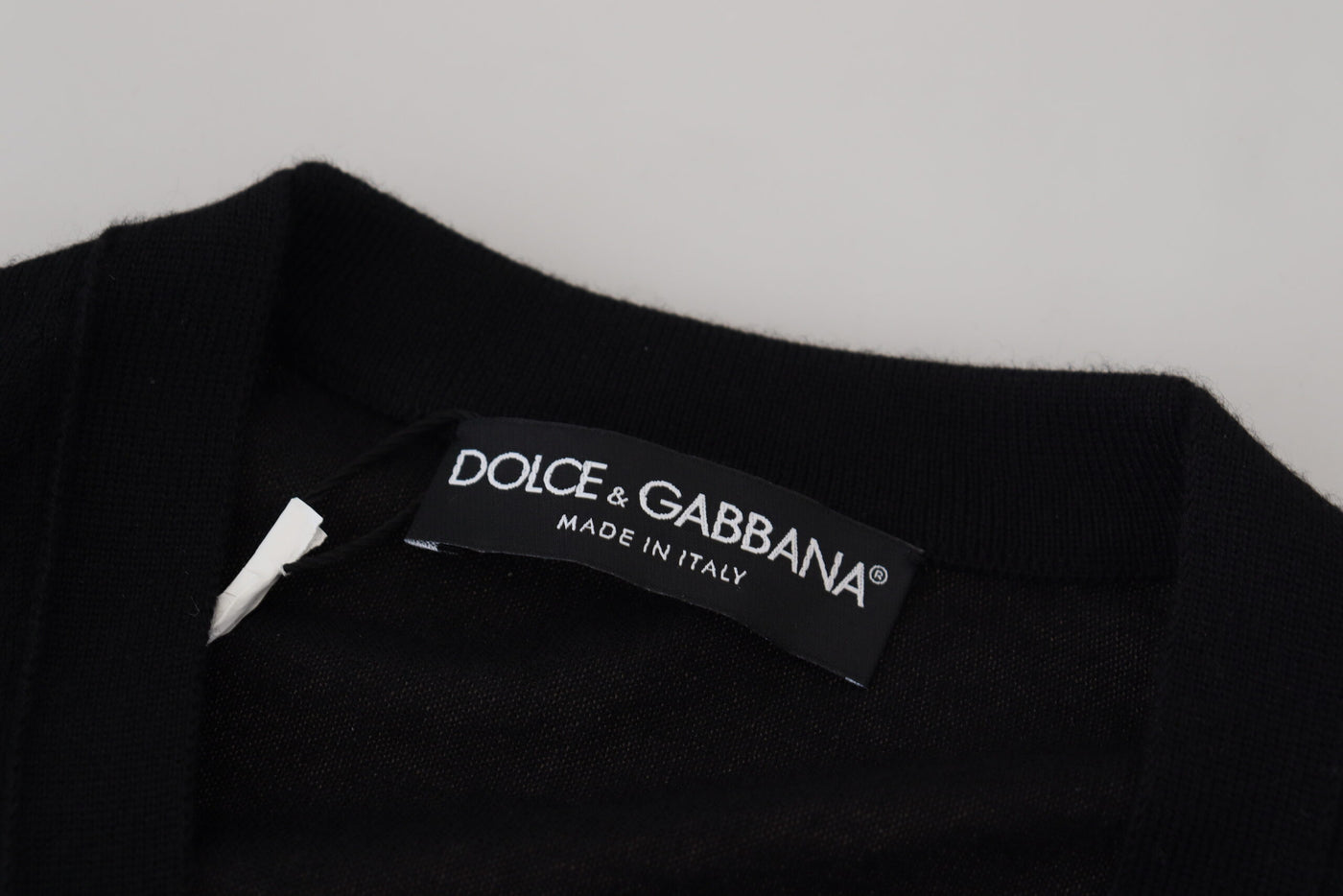 Pull cardigan boutonné en cachemire noir Dolce &amp; Gabbana