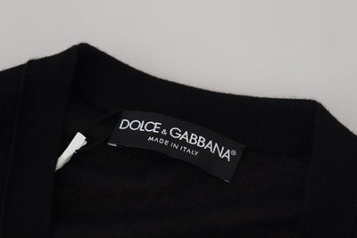 Pull cardigan boutonné en cachemire noir Dolce &amp; Gabbana