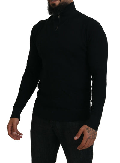 Pull col roulé en soie noire Dolce &amp; Gabbana