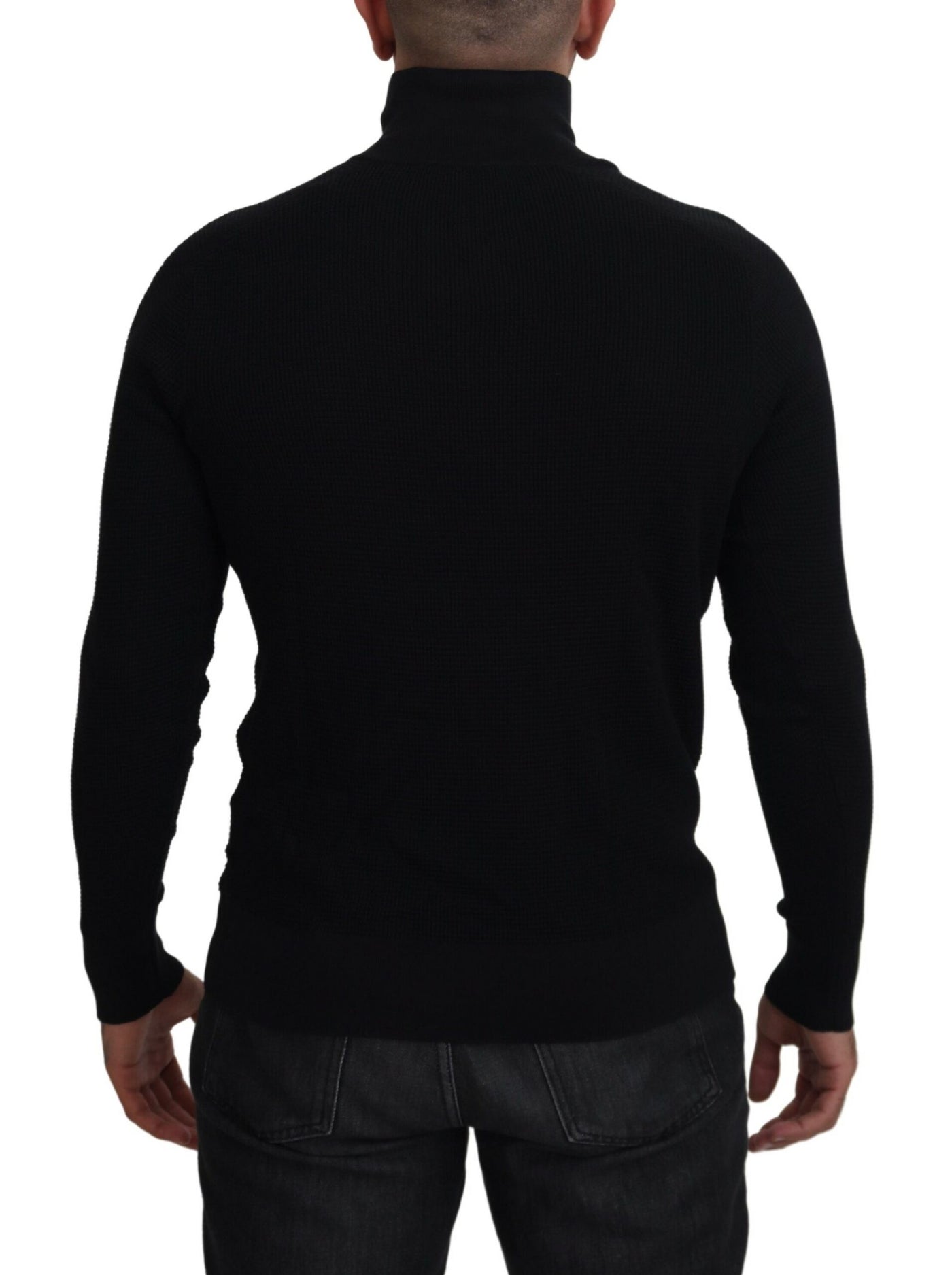 Pull col roulé en soie noire Dolce &amp; Gabbana