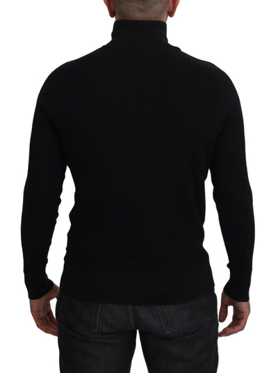 Pull col roulé en soie noire Dolce &amp; Gabbana