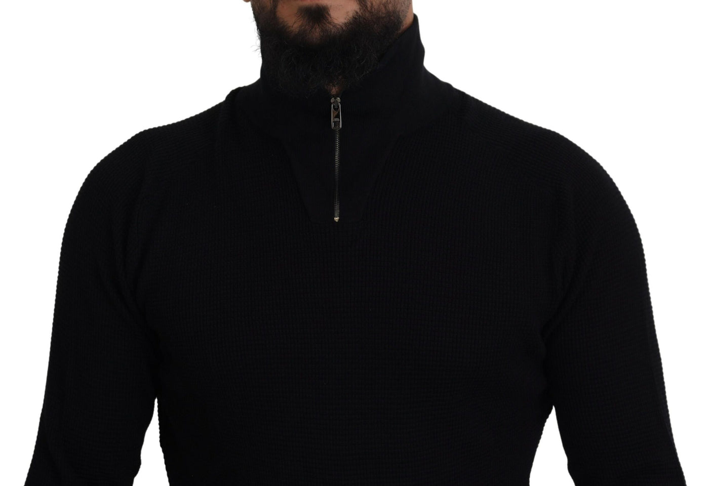 Pull col roulé en soie noire Dolce &amp; Gabbana
