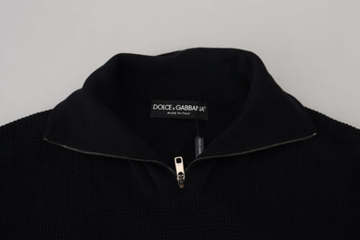 Pull col roulé en soie noire Dolce &amp; Gabbana