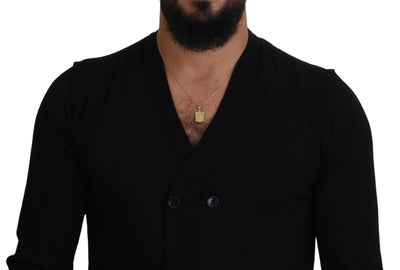 Pull cardigan boutonné en cachemire noir Dolce &amp; Gabbana