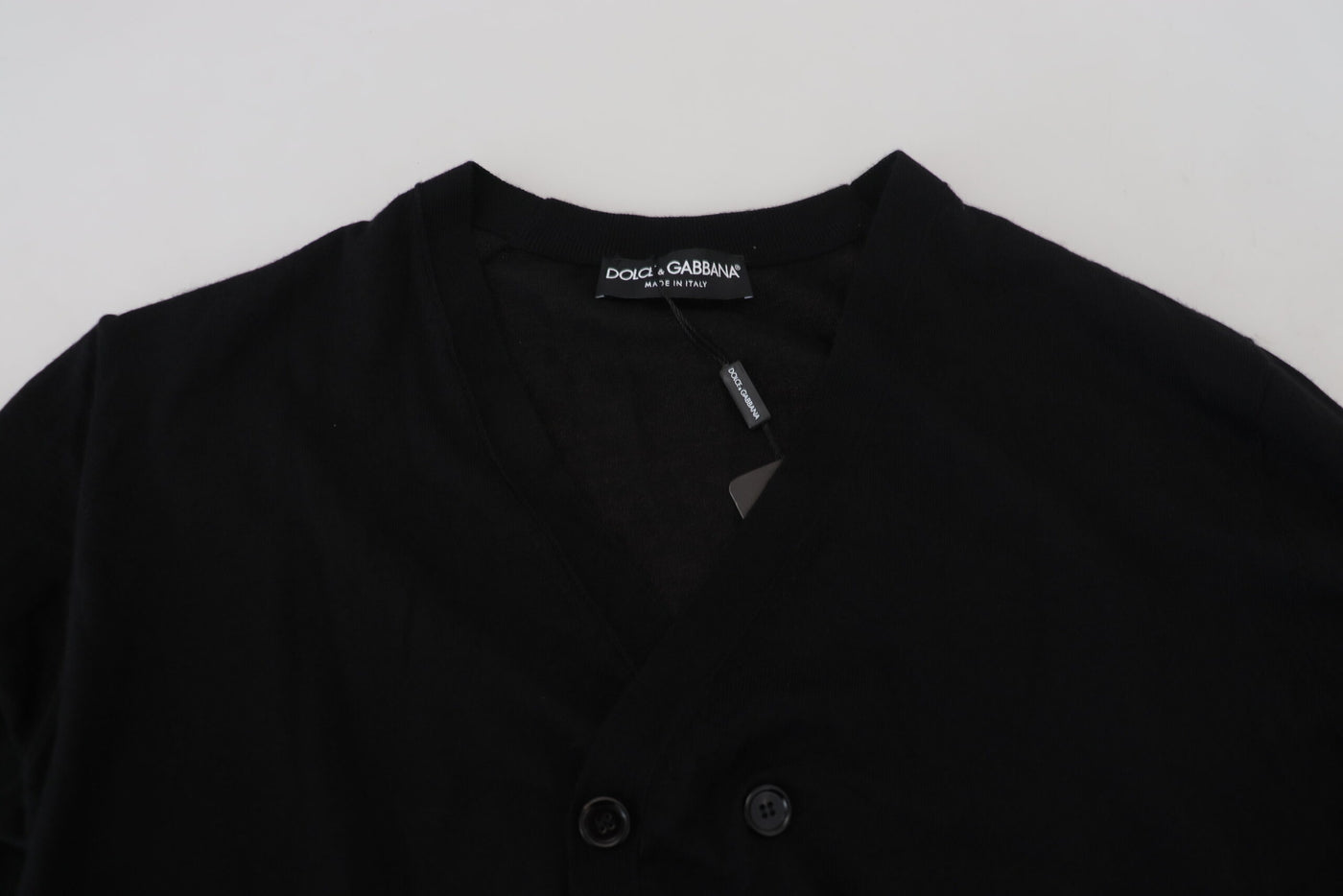 Pull cardigan boutonné en cachemire noir Dolce &amp; Gabbana