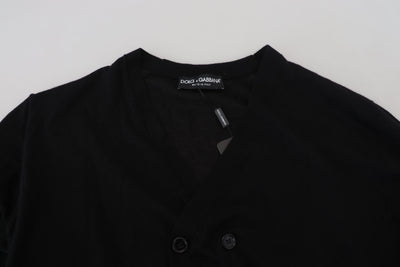 Pull cardigan boutonné en cachemire noir Dolce &amp; Gabbana