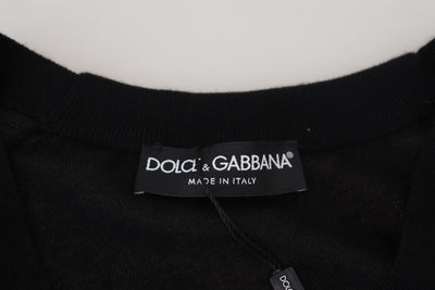Pull cardigan boutonné en cachemire noir Dolce &amp; Gabbana