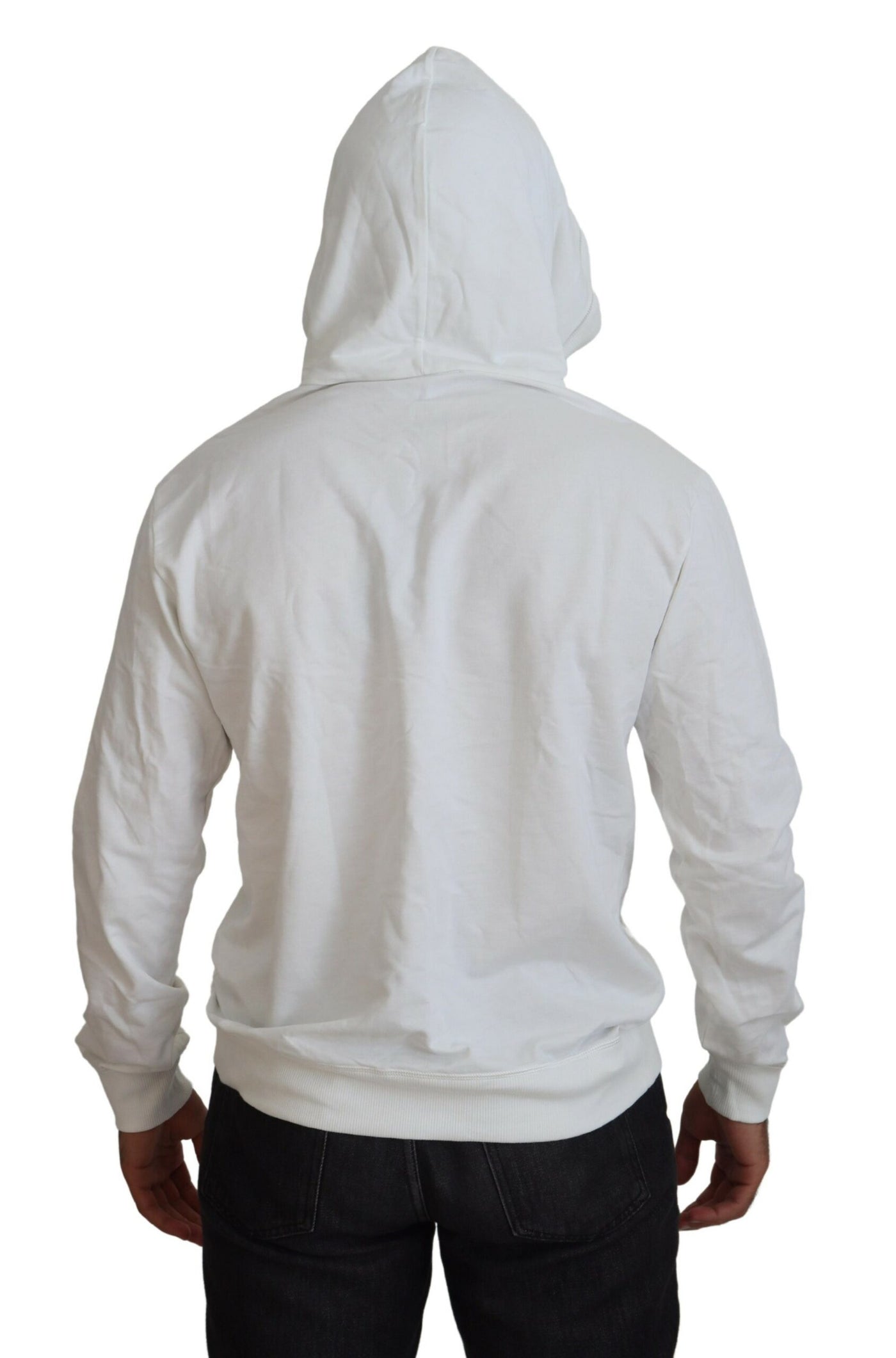 Sweat-shirt à capuche en coton blanc Dolce &amp; Gabbana avec logo