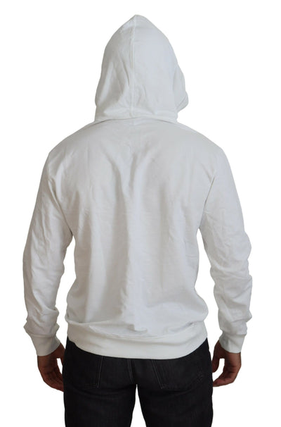 Sweat-shirt à capuche en coton blanc Dolce &amp; Gabbana avec logo