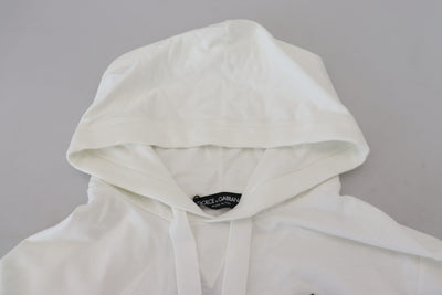 Sweat-shirt à capuche en coton blanc Dolce &amp; Gabbana avec logo