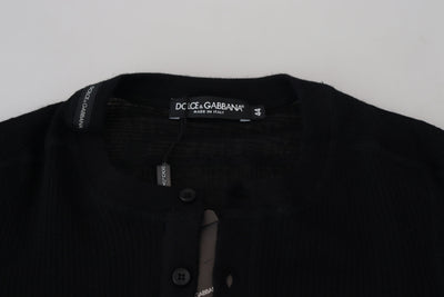 Pull à boutons en cachemire noir Dolce &amp; Gabbana