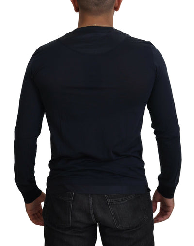 Pull ras du cou à boutons en coton bleu Dolce &amp; Gabbana