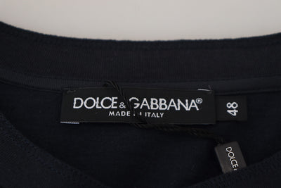 Pull ras du cou à boutons en coton bleu Dolce &amp; Gabbana