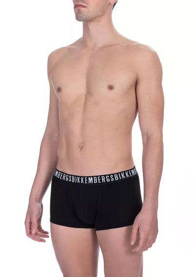 Bikkembergs Zwarte Katoenen Herenondergoed Trunk Twin Pack