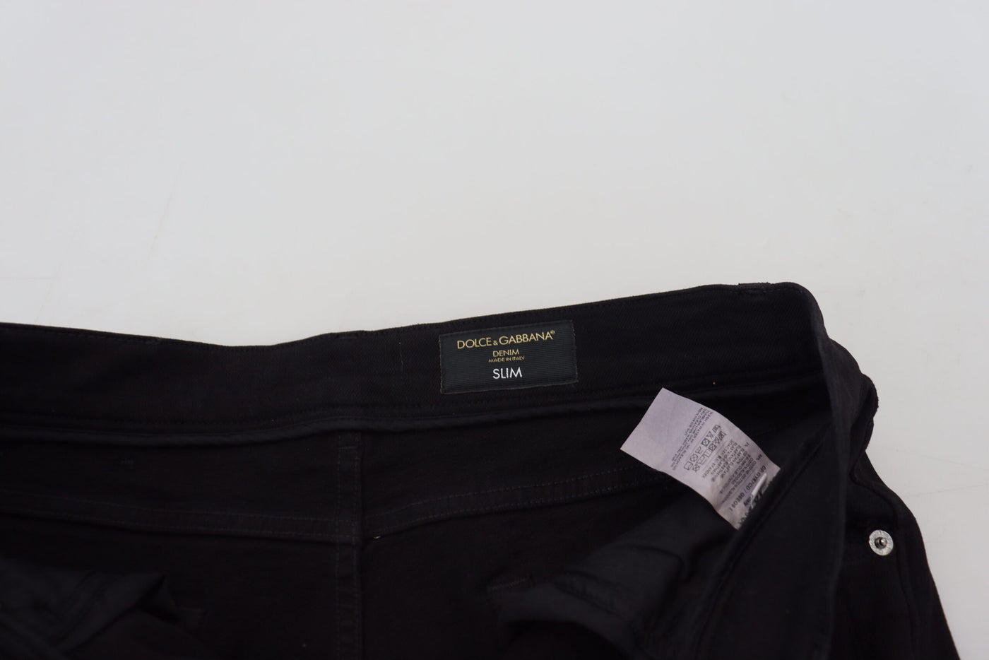 Dolce &amp; Gabbana Zwarte Slim Fit Gescheurde Denim Katoenen Jeans