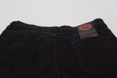 Dolce &amp; Gabbana Zwarte Slim Fit Gescheurde Denim Katoenen Jeans