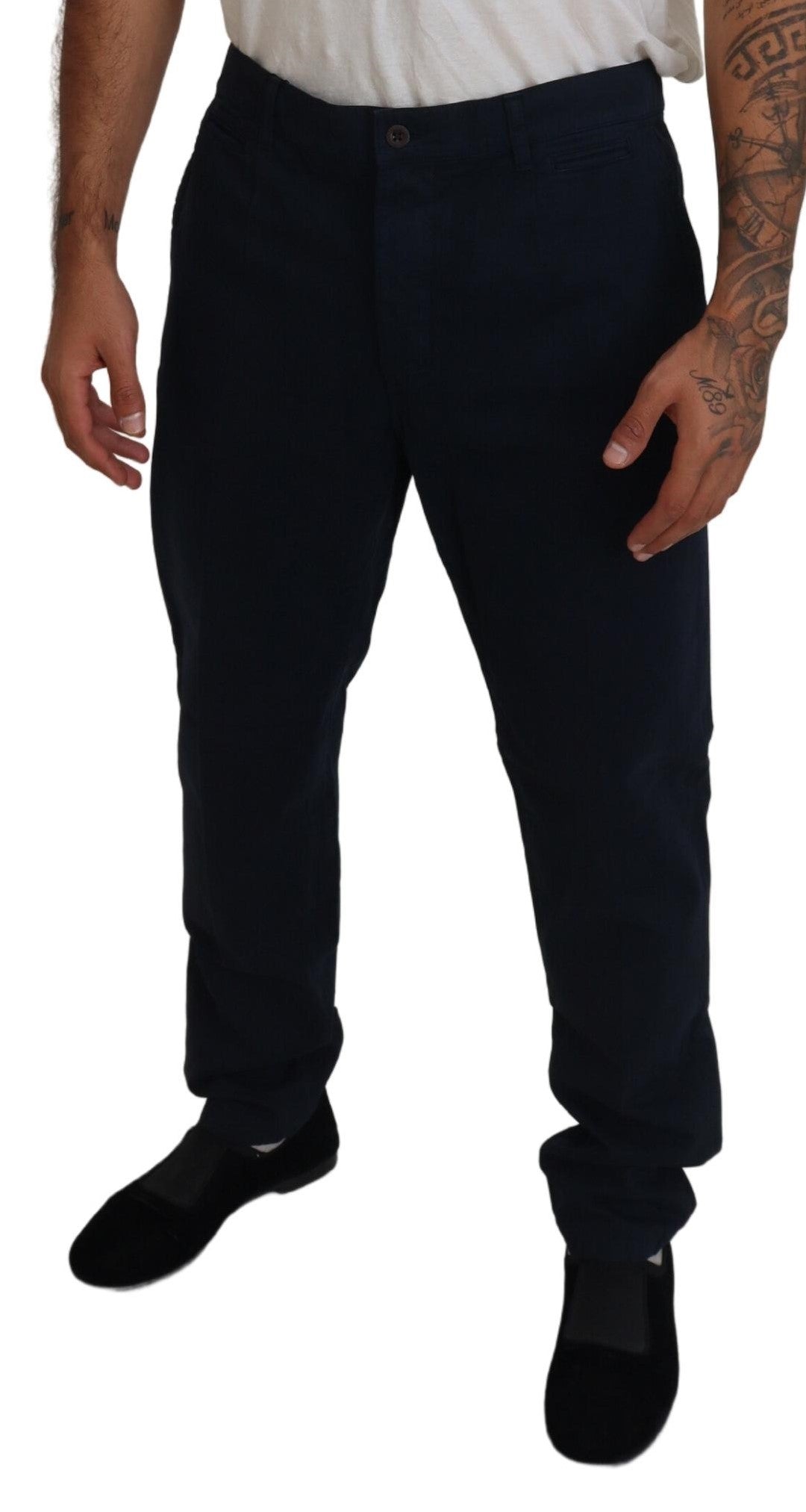 Dolce &amp; Gabbana Blauwe Katoenen Jurk Formele Herenbroek