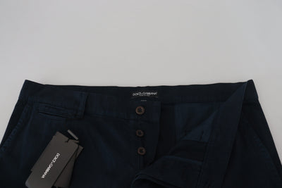 Dolce &amp; Gabbana Blauwe Katoenen Jurk Formele Herenbroek