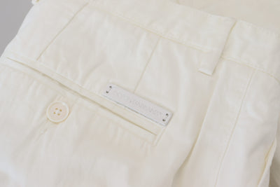 Dolce & Gabbana White Cotton Skinny Chino Pants