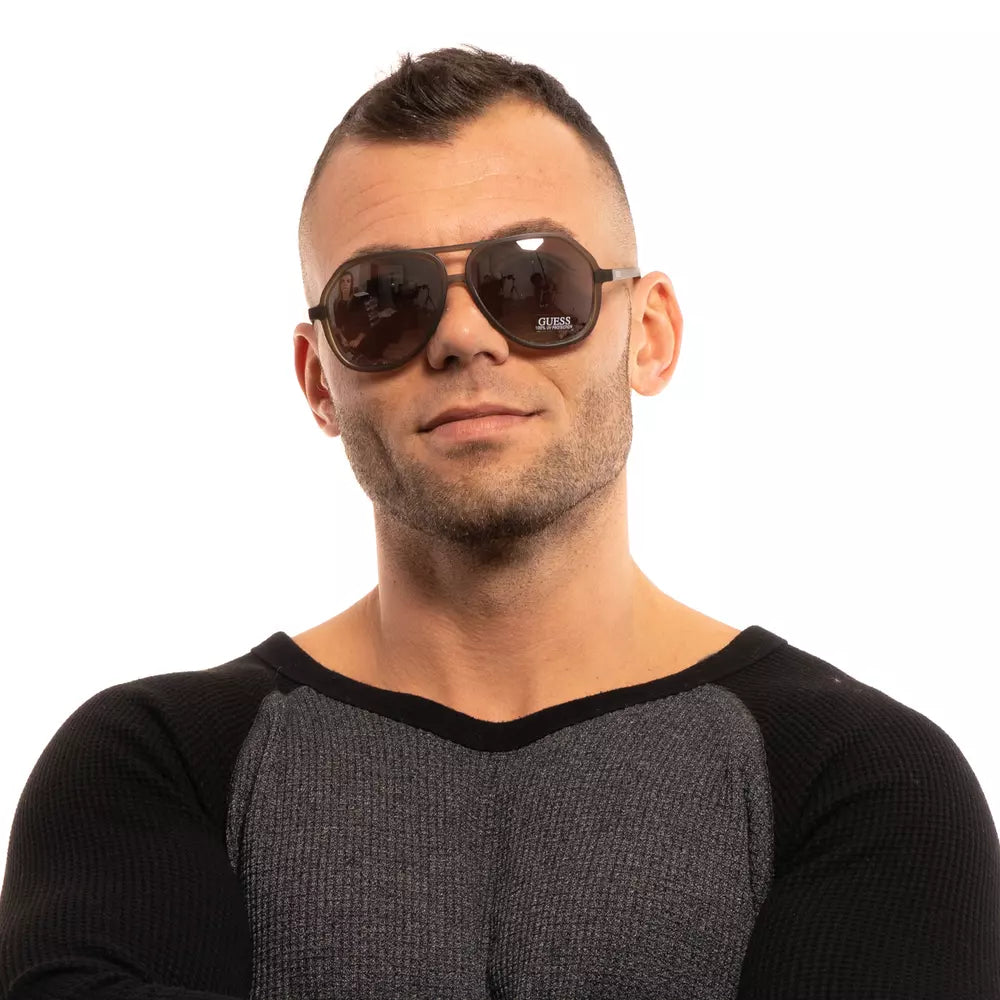 Lunettes de soleil Guess marron pour homme