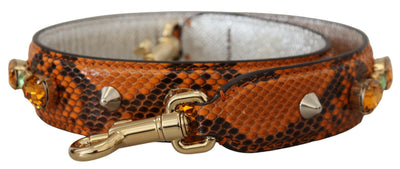 Bandoulière en cuir ornée de cristaux orange Dolce &amp; Gabbana