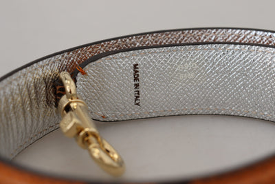 Bandoulière en cuir ornée de cristaux orange Dolce &amp; Gabbana
