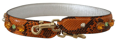 Bandoulière en cuir ornée de cristaux orange Dolce &amp; Gabbana