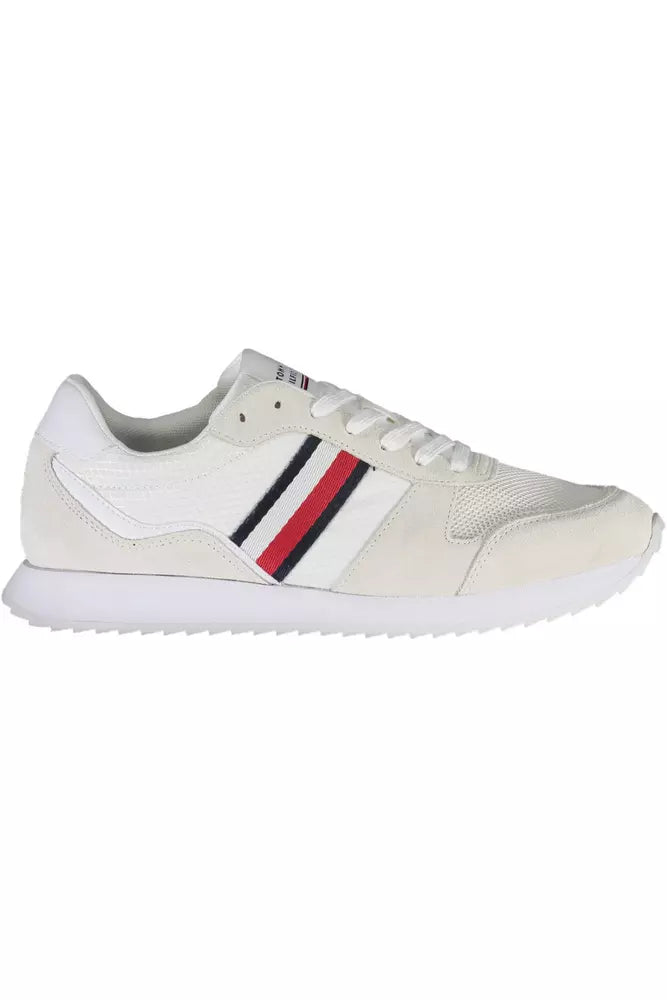 Tommy Hilfiger milieuvriendelijke witte sneakers met logo-accent
