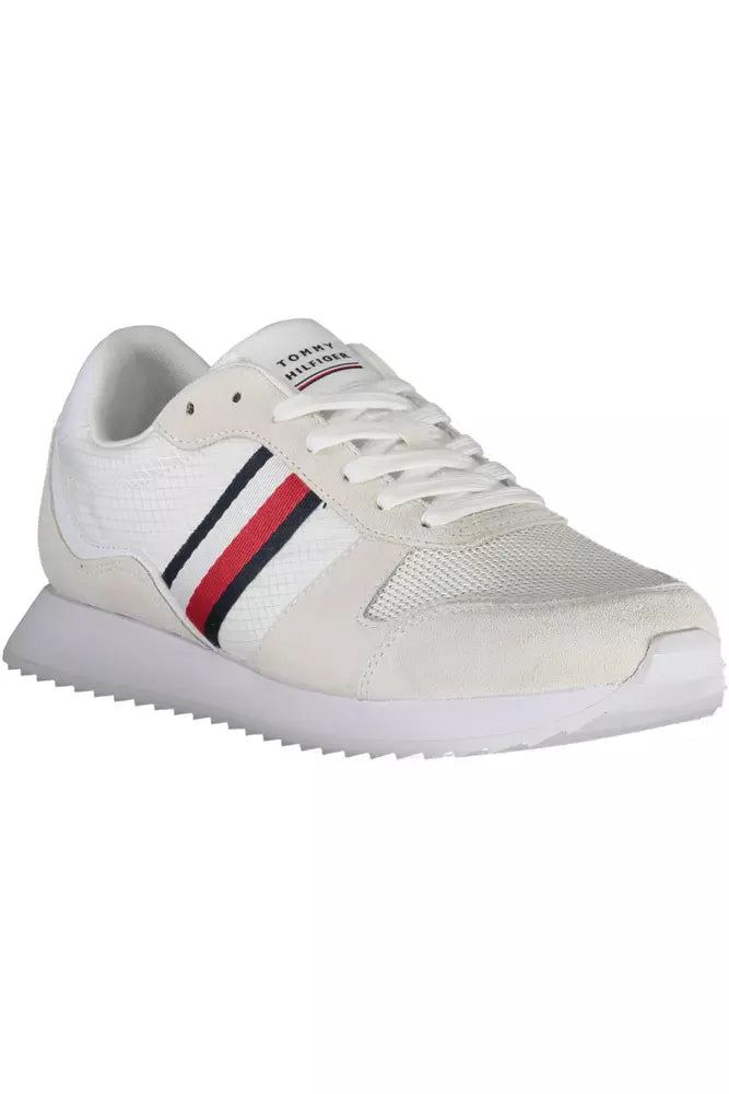 Tommy Hilfiger milieuvriendelijke witte sneakers met logo-accent