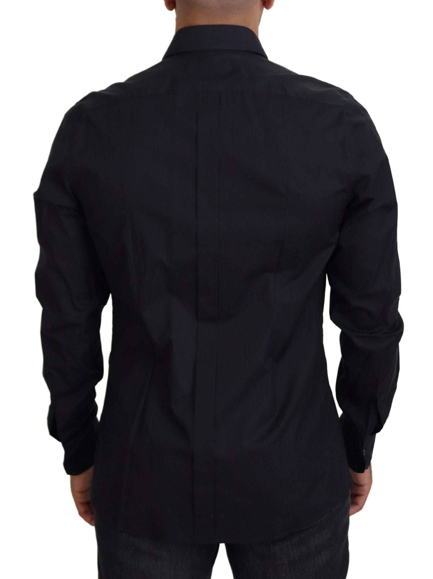 Chemise slim en coton Dolce &amp; Gabbana à roses noires