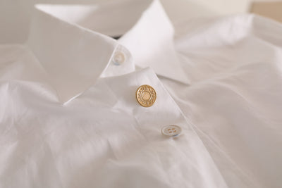 Chemise décontractée à manches longues en coton blanc avec logo Dolce &amp; Gabbana