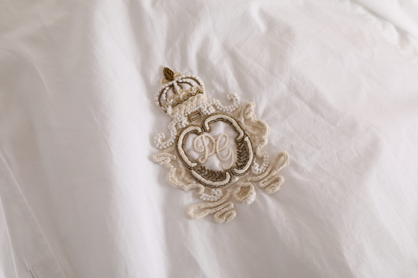Chemise décontractée à manches longues en coton blanc avec logo Dolce &amp; Gabbana